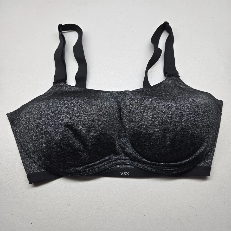 Victoria's Secret Women Sports Bra 34DDD Black Heather VSX Sport Underwired - Image 1 of 4