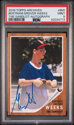 2018 Topps Archives The Sandlot Bertram Grover Weeks #BW Autograph PSA 9 POP 2 - Image 1 of 2