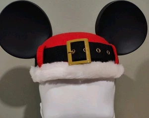 DISNEY PARKS WDW DE COLECCIÓN Cinturón de Papá Noel Mickey Mouse Orejas de Navidad Sombrero de Vacaciones con Campana - Imagen 1 de 7