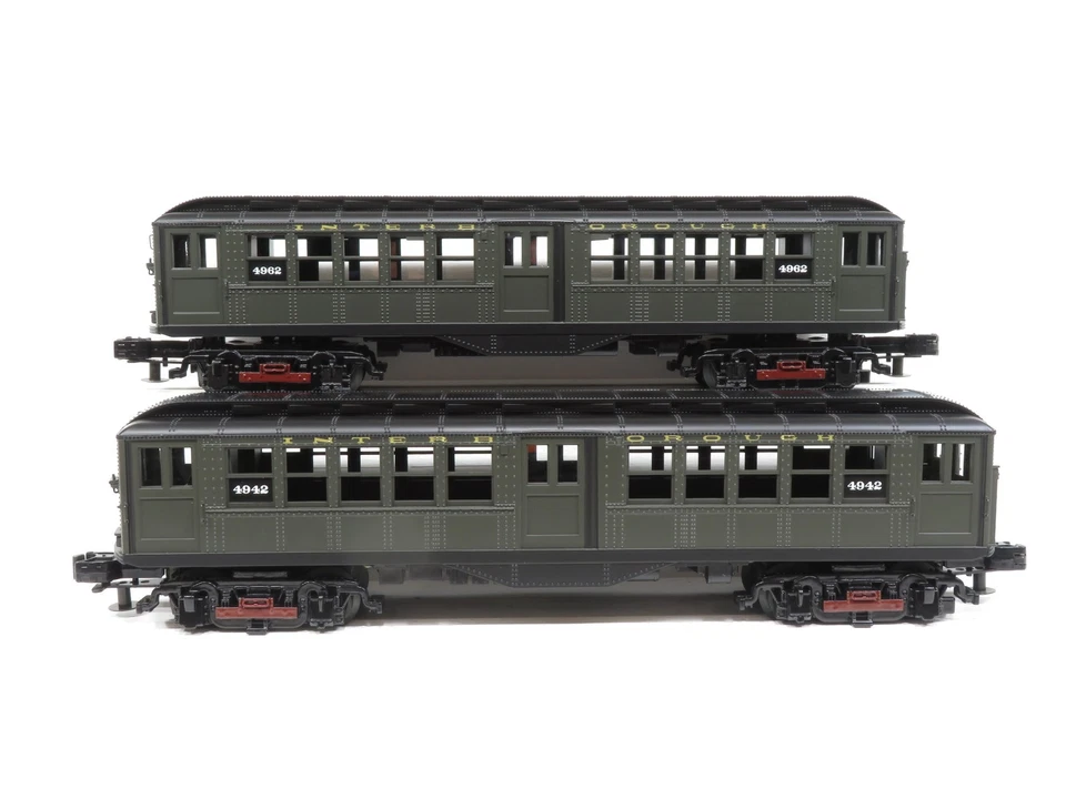 MTH 30-2447-3 Lo-V 2-Car Green Non-Powered Subway Set LN No Box 10186  - Image 1 of 4