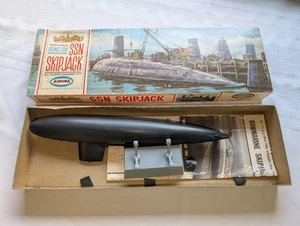 1962 AURORA SSN Skipjack Atomic Sub Model Kit Built Up w/ Box (nr complete) - Picture 1 of 7