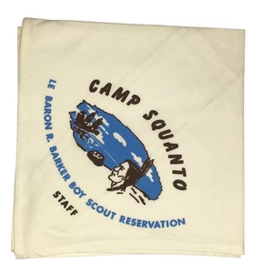 Old Colony Council MA Camp Squanto STAFF Neckerchief WHT Bdr (LB2717) - Picture 1 of 2