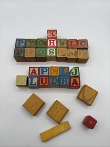 Vintage Konvolut 26 Holz Alphabet Blöcke - Bild 1 von 5