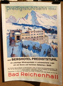 Affiche années 30-40 Predigtsuhlbahn 1614 m Berghotel Predigtstuhl /RS119 - Imagen 1 de 4