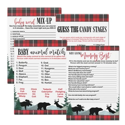 Lumberjack 婴儿淋浴游戏 - 25 个婴儿淋浴争夺,谁知道妈妈... — 第 1/4 张图片