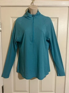 Patagonia Capilene 2 Lightweight Blue Women's 1/4 Zip Baselayer Top XL - Picture 1 of 8
