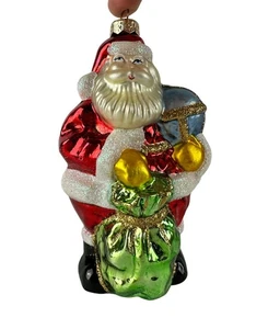 Blown Glass Christmas 6" Ornament Santa Claus - Picture 1 of 7