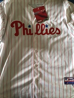 Hunter Pence Phillies Majestic NWT Size 52 XL Jersey (2 Small Pink Smudges) - Image 1 of 4