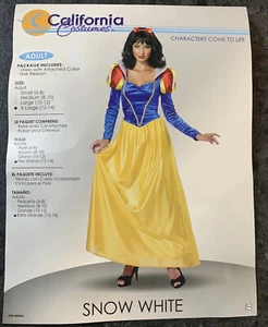 Snow White Costume sz XL Dress Collar Bow Fairy Tale Princess California 00961 - Picture 1 of 13
