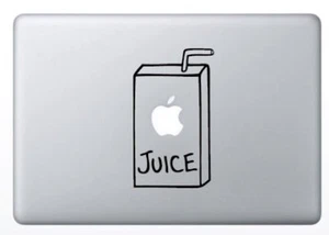 Apple Juice Box Apple Macbook Laptop Air Pro Decal Sticker Skin Vinyl Mac Humor - Picture 1 of 1