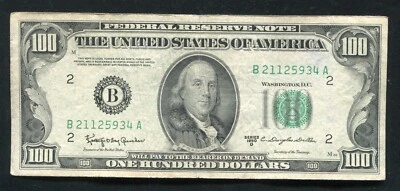 1950-D $100 ONE HUNDRED DOLLARS FRN FEDERAL RESERVE NOTE NEW YORK, NY VF - Image 1 of 2
