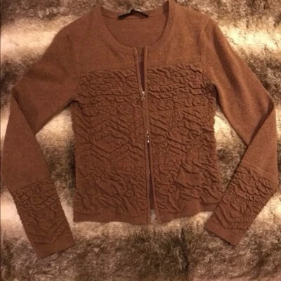 Suéter Rachel Roy Signature Pequeño Marrón con Cremalleras Superior e Inferior Foto 1 de 4
