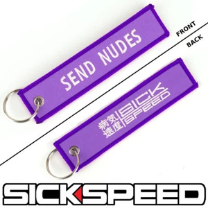 SICKSPEED PURPLE SEND NUDES KEYCHAIN KEY RING KEY CHAIN LANYARD TOW STRAP TAG P1 - Picture 1 of 1