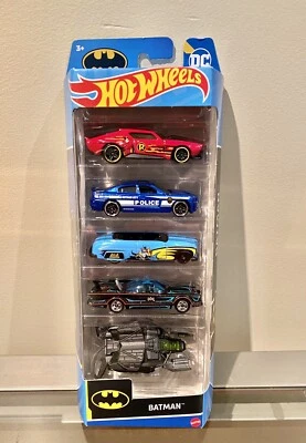 Hot Wheels Batman~5 Pack~ Muscle Hound~Dodge~’49Merc~Batmobile-The Bat - Image 1 of 2