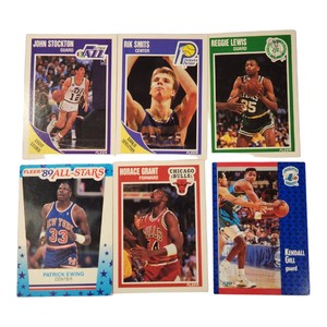 88-91 Fleer Basketball Cards Stockton Smits Lewis Ewing Grant Gill Lot Rookie