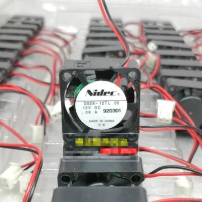 NIDEC D02X-12TL 12V 0.06A 2Pin Fan 25x25x10mm 2510 Silent miniature fan - Image 1 of 3