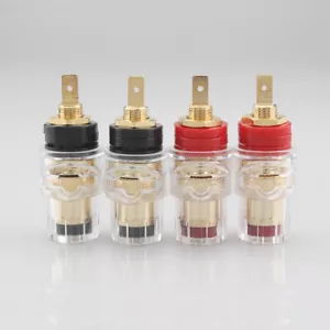 4PCS Amplificatore HiFi Placcato Oro Attacco Altoparlante Post Terminale Presa Banana - Foto 1 di 12