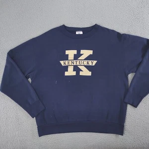 VINTAGE Kentucky Wildcats Sweatshirt Mens XL Navy Blue Delta Pullover Paint - Picture 1 of 22