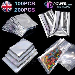 Heat Seal Mylar Foil Bags Sealer Pouches Storage Bag Aluminium Food Grade Silver - Picture 1 of 18