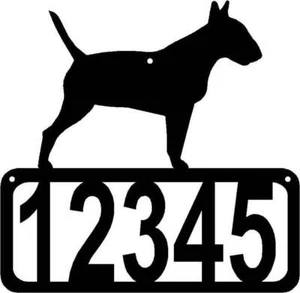 Bull Terrier Dog House Address Sign- Made in the USA - Picture 1 of 2