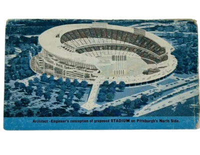 Vintage Pittsburgh Pirates Pocket Schedule 1963 FOLD OUT RENDERING/3 RIVERS STAD - Image 1 of 4