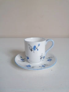 Vintage Shelley "Charm (Blue)" Miniature Tea Cup & Saucer - Picture 1 of 5