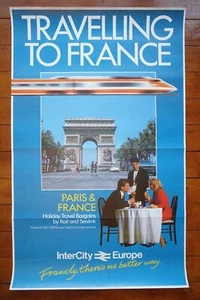 1986 Reisen nach Frankreich TGV Inter City Europa BR Original Eisenbahn Plakat - Bild 1 von 4
