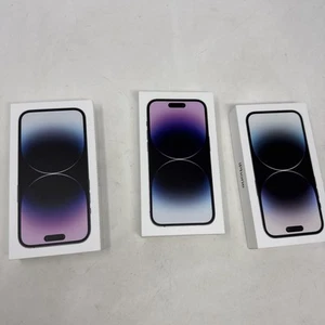 Lot of 3 Empty Apple iPhone 14 Pro Box Purple/Black 128GB Original Box Only - Picture 1 of 24