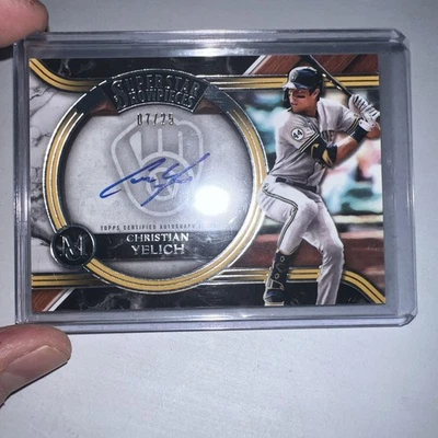 2022 Topps Museum Collection Christian Yelich Superstar Showpieces /25 Auto - Image 1 of 2