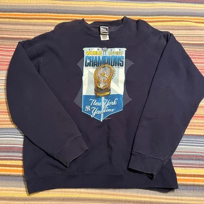 1999 Campeones de la Serie Mundial New York Yankees Pro Player Sudadera Azul Marino Para Hombres XL Foto 1 de 4