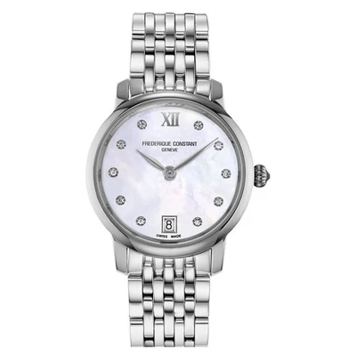 Frederique Constant Classic SlimLine Ladies Watch White MOP Dial with Diamonds - Image 1 of 4