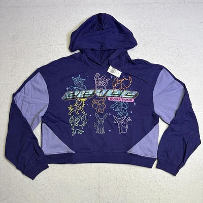 Pokemon Eevee Evolutions Púrpura Lámina Iridiscente Tarjeta Coleccionable Recortada Sudadera con Capucha 2XL Foto 1 de 4