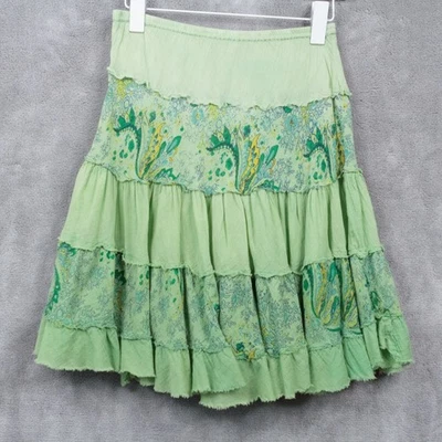 Minifalda DEREK HEART con Volantes Estampado de Cachemira Bosque Hada Grunge Verde S Foto 1 de 4