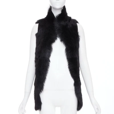 WHISTLES Negro 100% Piel de Cordero Chaleco Alto Chaqueta XS Foto 1 de 4