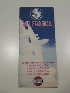Air France Streckenplan - Paris - New York - Chicago - Mexiko-Stadt - Bogota 1954 = - Bild 1 von 7