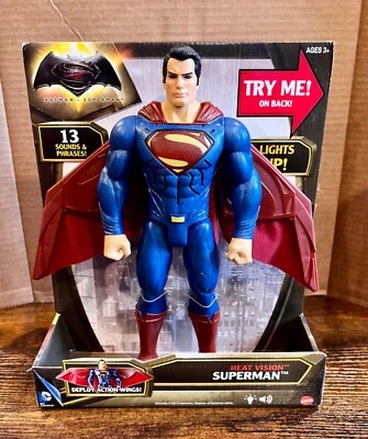 Figura Batman v Superman Dawn of Justice Heat Vision Superman Deluxe, 12" Foto 1 de 4