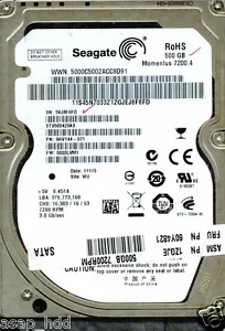 SEAGATE SATA 500GB ST9500420AS P/N: 9HV144-071 F/W: 0003LVM1 WU 5VJ - Picture 1 of 1