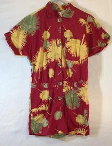 Free People Women’s Malibu Hawaiian Romper Maroon Size S P Resort Beach Vacation - Picture 1 of 9