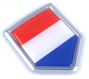 Netherlands Flag Car Chrome Emblem Decal Sticker - Imagen 1 de 3