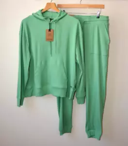 EX F & F GREEN RIBBED HOODIE+JOGGING BOTTOM TRACKSUIT SET SIZE 8-10-12-14-16 - Picture 1 of 13