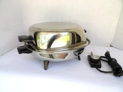 West Bend Aristo Craft Electric Skillet 11" Stainless Dutch Oven Lid Egg 7465 - Image 1 of 4