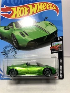 2020 HOT WHEELS ‘17 PAGANI HUAYRA ROADSTER SUPER TREASURE HUNT P CASE GREEN #241 - Picture 1 of 5
