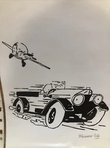 Original Art By BLUENOSE. 2020 B&W Tintin Being chased - Picture 1 of 1