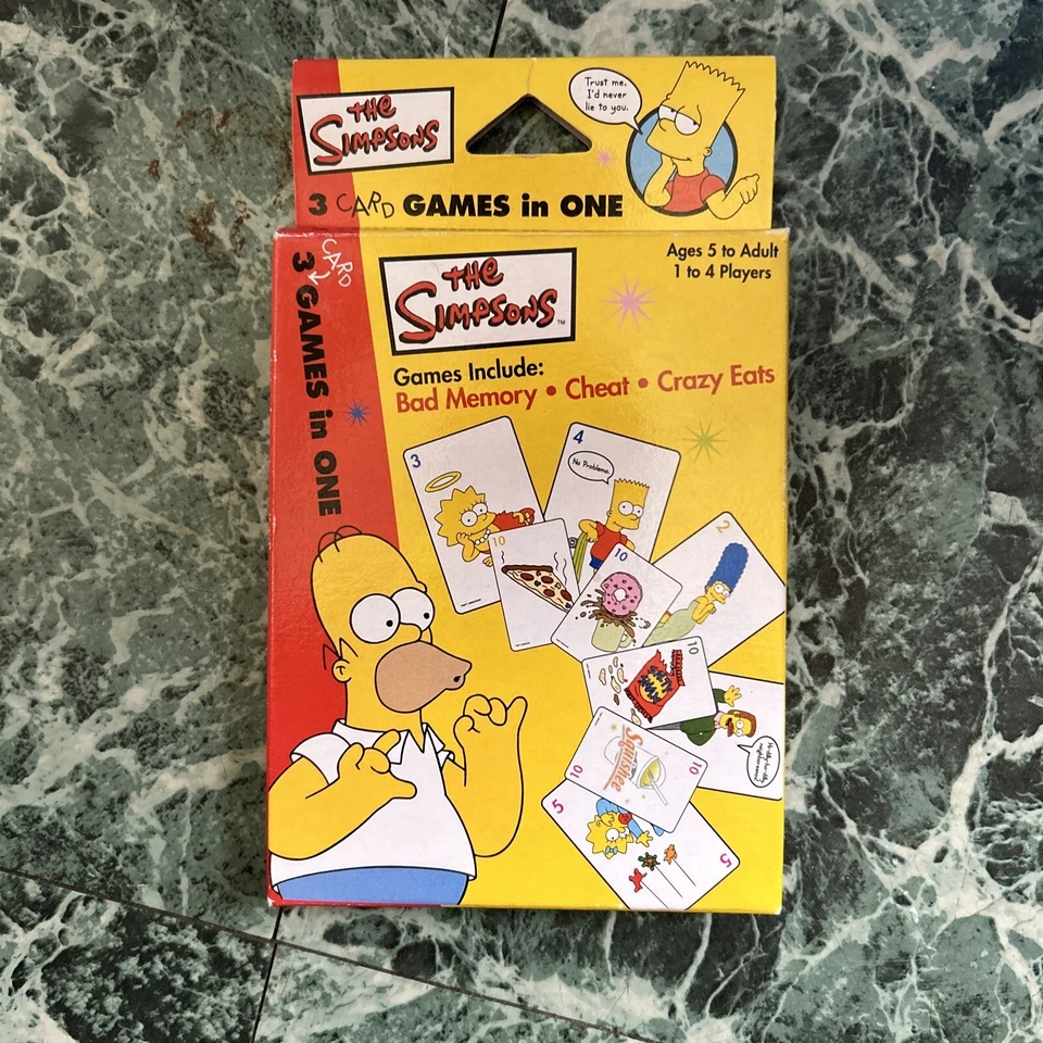 Os Simpsons 3 Jogos em Um, Jogo de Cartas, Memória Ruim Cheat Crazy Eats - Imagem 1 de 2