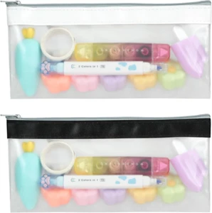 Clear Pencil Pouch, Pencil Case with Metal Zipper, Pencil Bags Marker Organizer - Picture 1 of 12