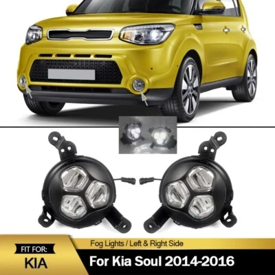 2x For Kia Soul 2014 2015 2016 Front Bumper LED Fog Lights Daytime Running Lamp Foto 1 de 4
