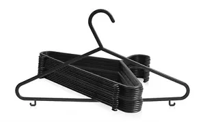 PERCHAS DE PLÁSTICO NEGRAS PARA ABRIGOS TOP CAMISAS DE VESTIR ROPA FUERTE COLGADOR - Imagen 1 de 9