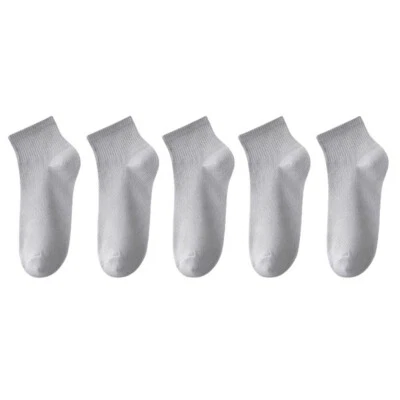 5 pares de calcetines cortos de algodón liso suaves cómodos de corte bajo deportivos al tobillo para mujer Foto 1 de 4