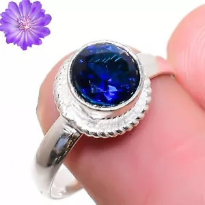 Blue Iolite Gemstone 925 Sterling Silver Ring Handmade Jewelry Ring - Picture 1 of 3