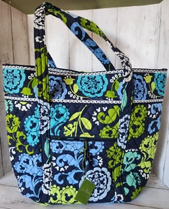 Vera Bradley Disney "Where's Mickey" Blue Green Tone Pattern Tote Bag NWT - Picture 1 of 9